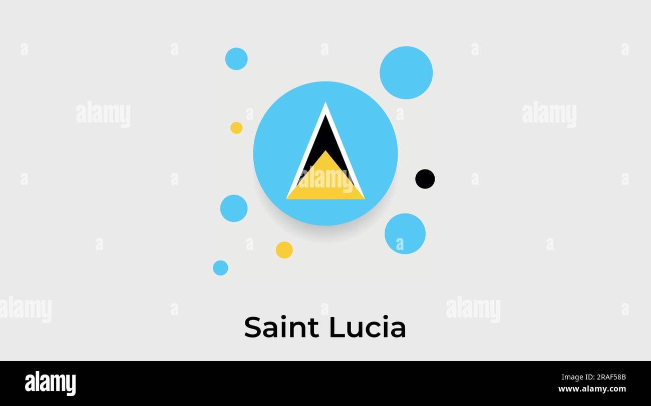 Saint Lucia flag bubble circle round shape icon colorful vector illustration Stock Vector