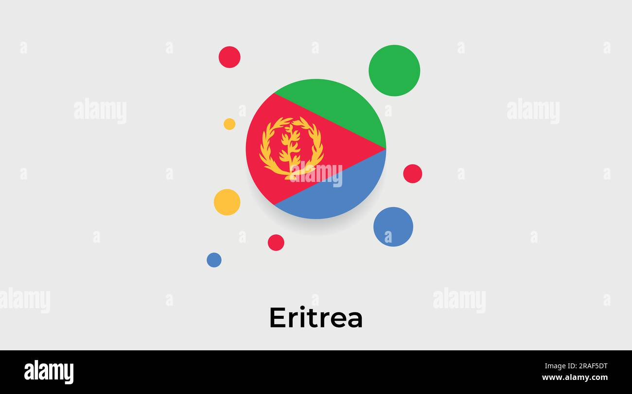 Eritrea flag bubble circle round shape icon colorful vector illustration Stock Vector