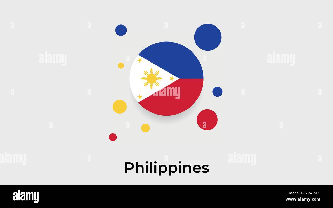 Philippines flag bubble circle round shape icon colorful vector illustration Stock Vector