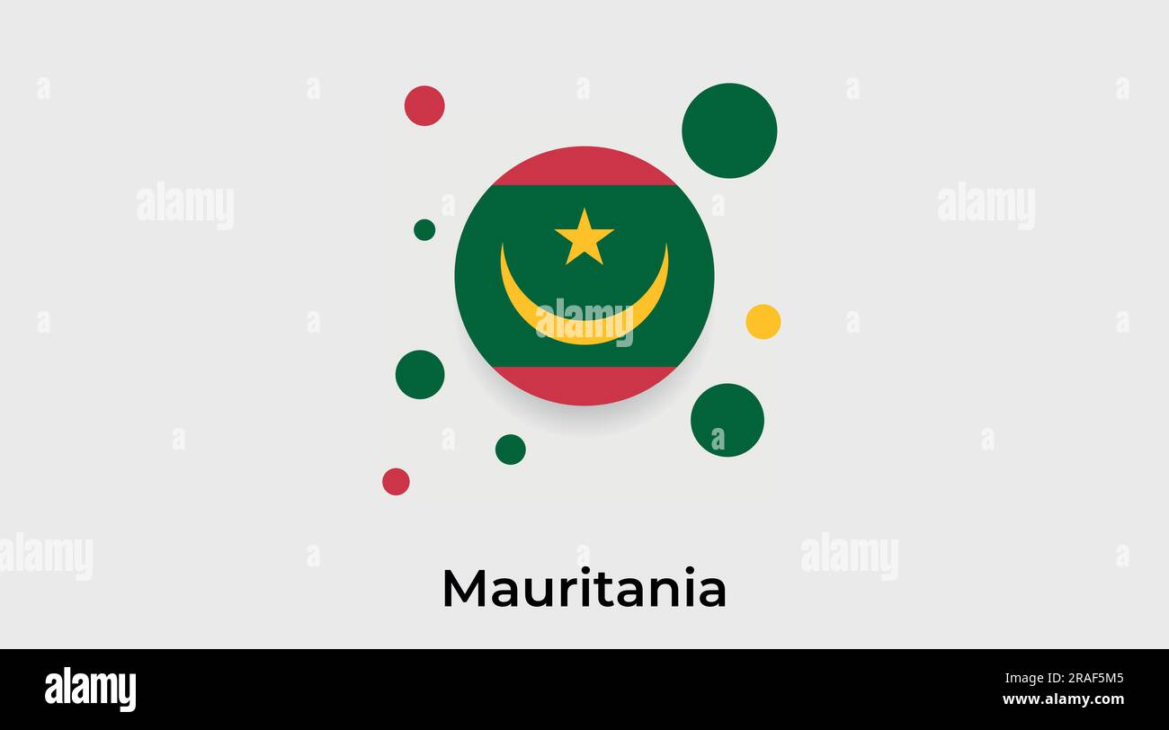 Mauritania flag bubble circle round shape icon colorful vector ...