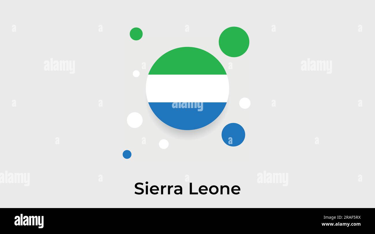 Sierra Leone flag bubble circle round shape icon colorful vector ...