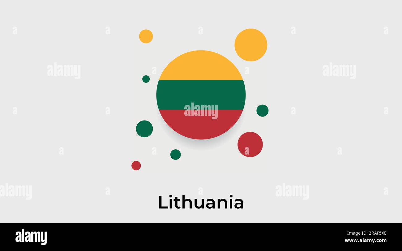 Lithuania flag bubble circle round shape icon colorful vector illustration Stock Vector