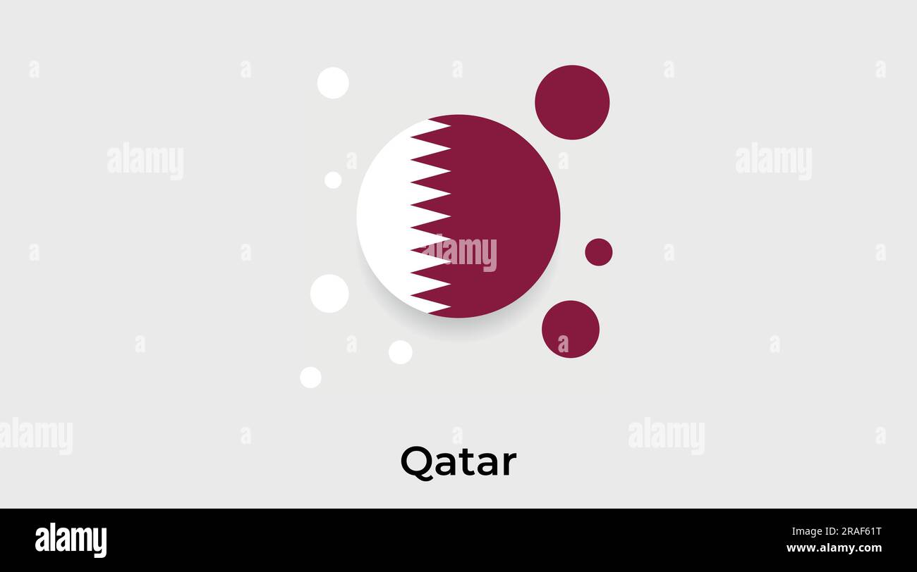 Qatar flag bubble circle round shape icon colorful vector illustration Stock Vector
