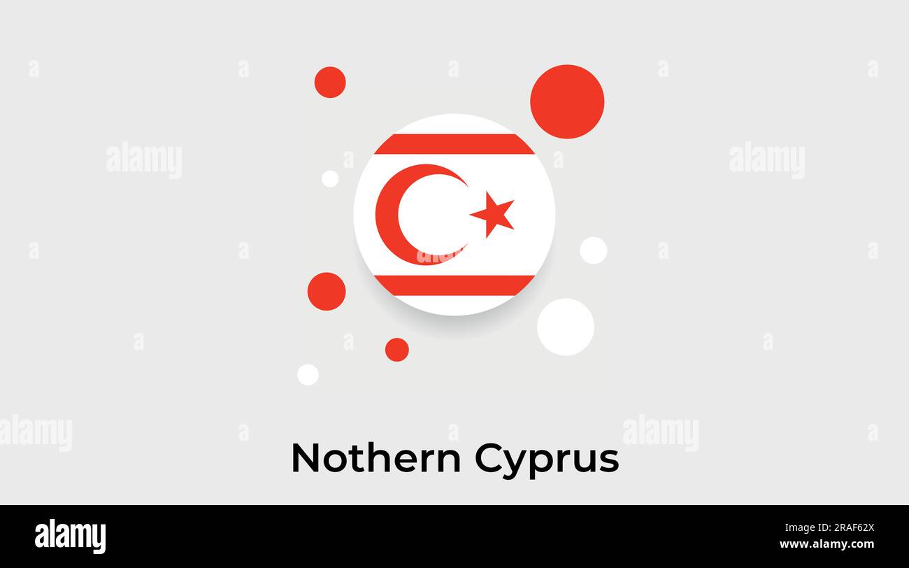 Nothern Cyprus flag bubble circle round shape icon colorful vector illustration Stock Vector