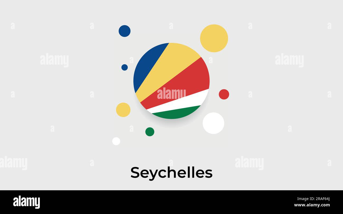 Seychelles flag bubble circle round shape icon colorful vector illustration Stock Vector