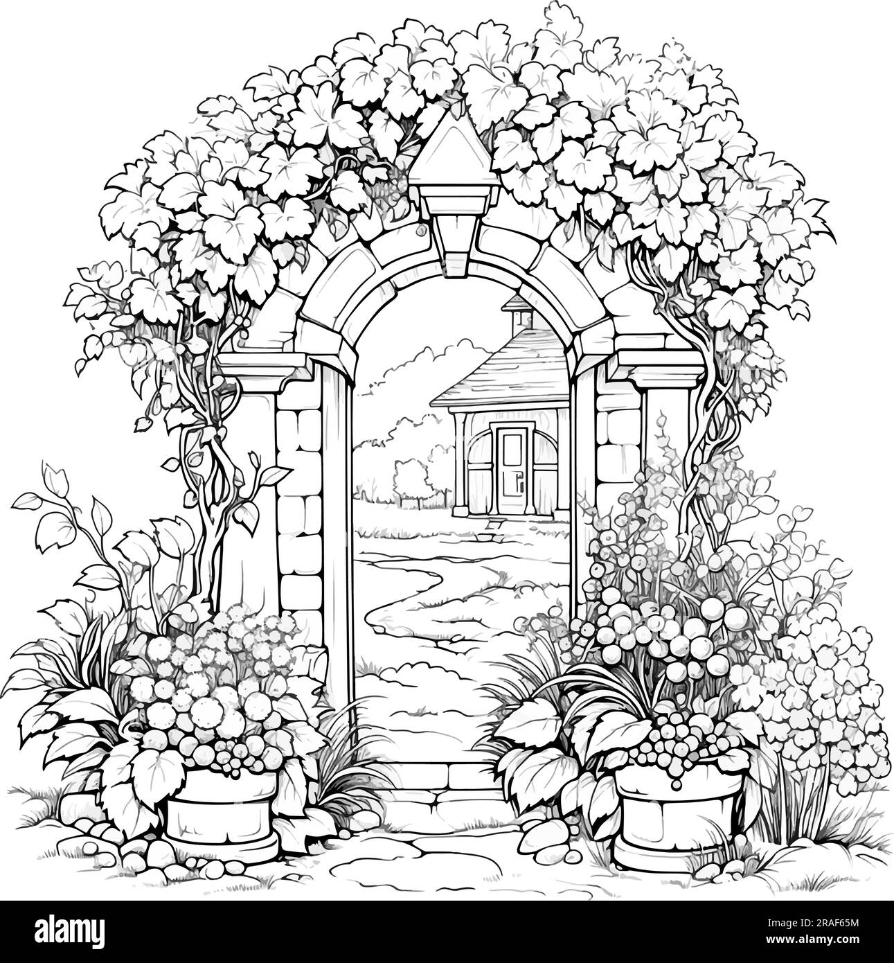 Romantic Secret Garden. Coloring Pages. Coloring Book for adults. Anti