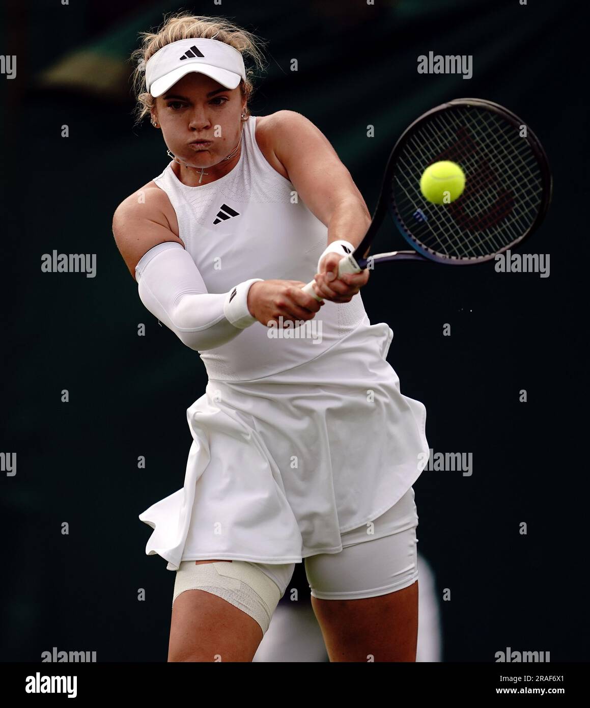 Caty Mcnally in action against Jodie Burrage (not pictured) on day one