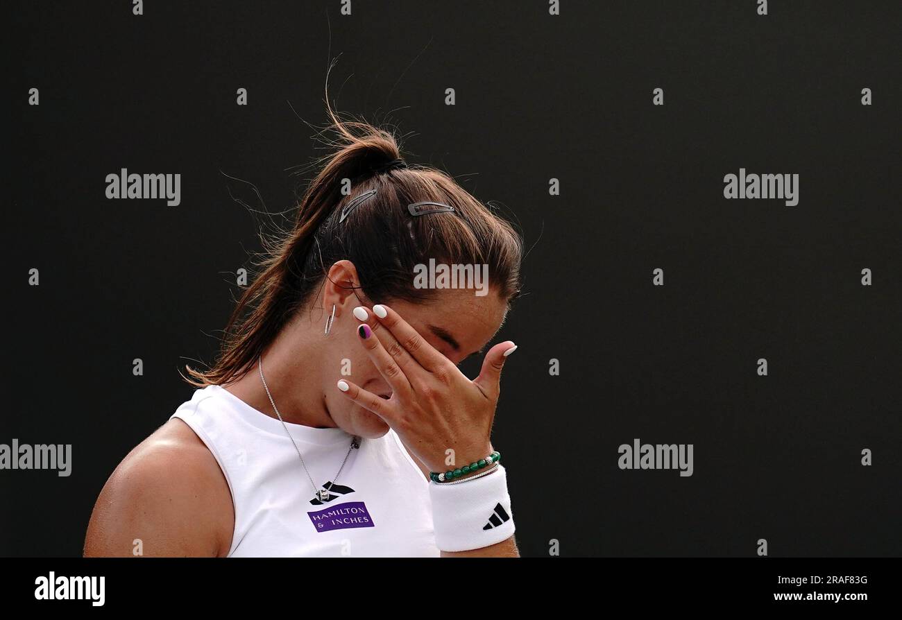 Jodie Burrage celebrates winning her match against Caty Mcnally (not