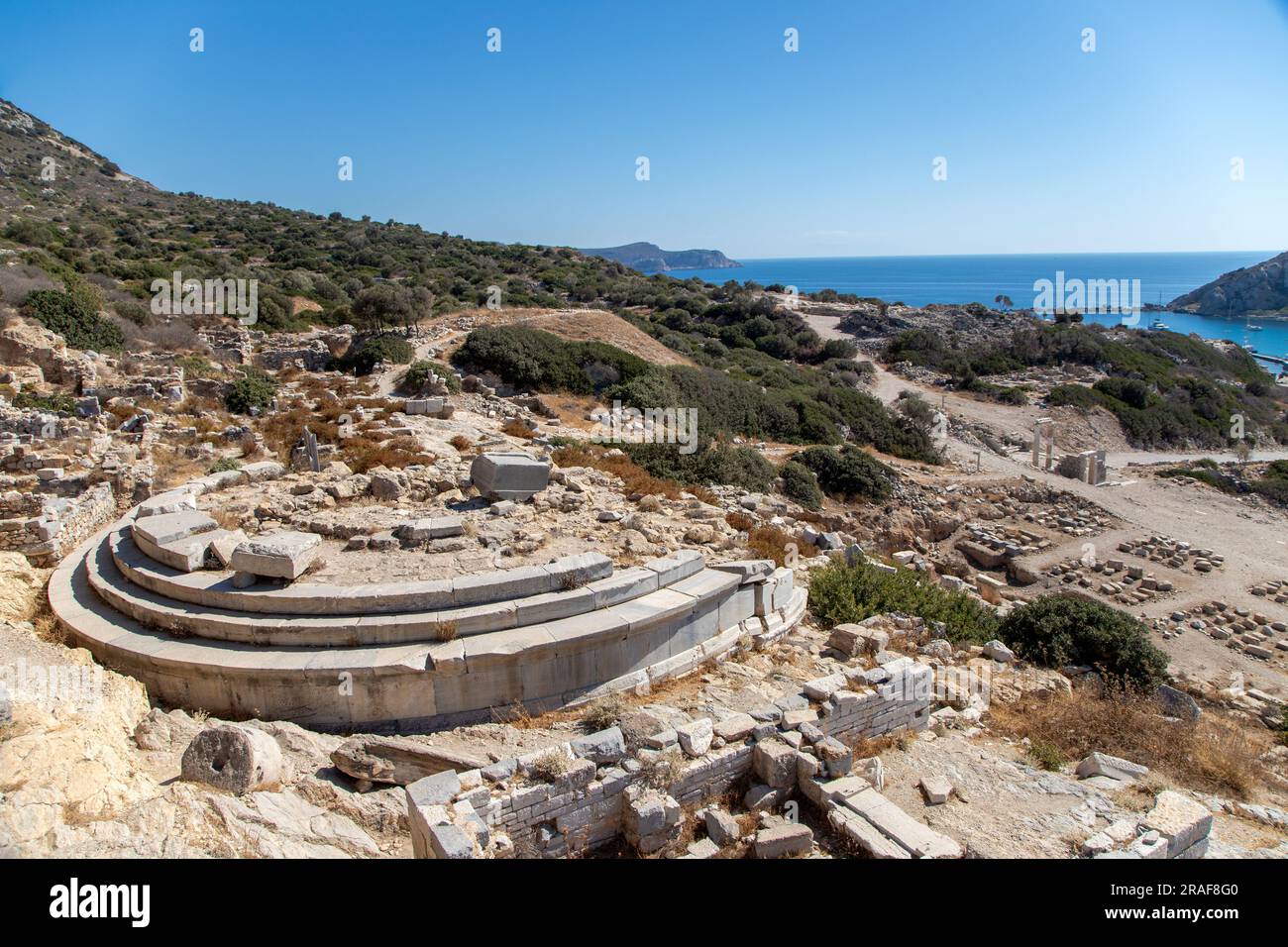 Knidos ancient city amphitheater, Datca, Mugla Stock Photo
