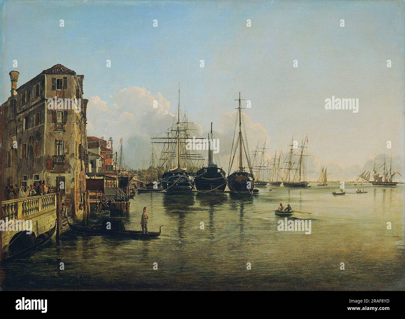 View of the Strada Nuova against the Giardini Pubblici in Venice 1834; Venice, Italy by Rudolf von Alt Stock Photo