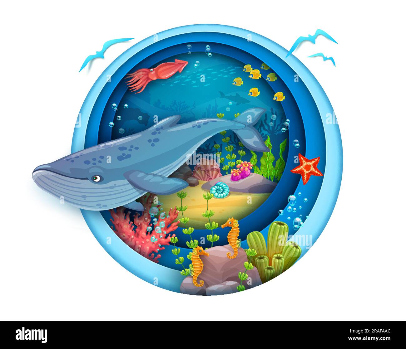 Cartoon Sea Animals, Ocean Fish Poster by Seamartini 