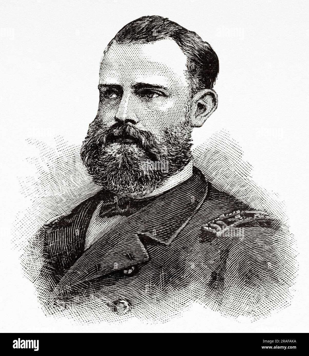 Charles Winans Chipp (1848 – 1881) was a United States Navy officer and explorer. The Jeannette expedition of 1879–1881, Journal of Captain George Washington De Long 1879-1881. Old 19th century engraving from Le Tour du Monde 1906 Stock Photo