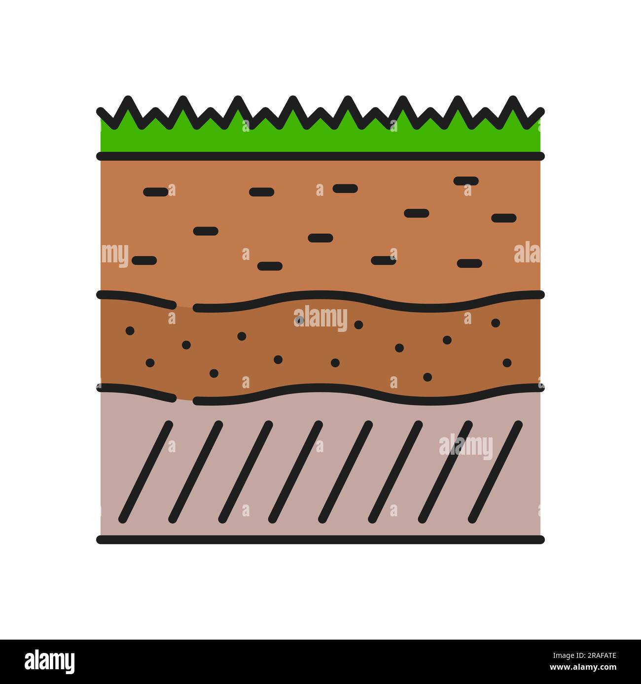 Soil, ground level or section agriculture color line icon. Harvest grow