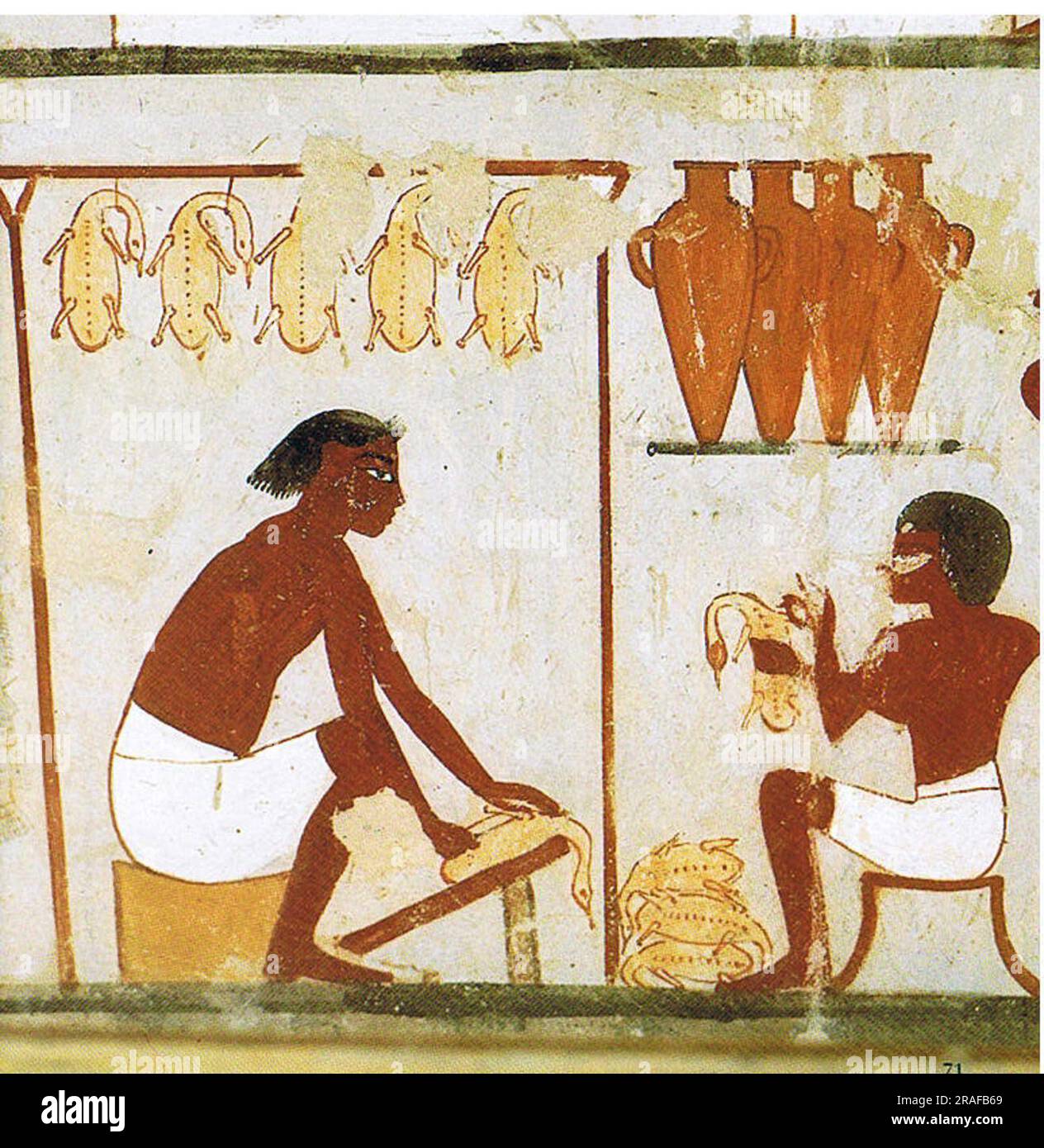 Geflügel Rupfen Und Ausnehmen 1390 BC by Ancient Egypt Stock Photo