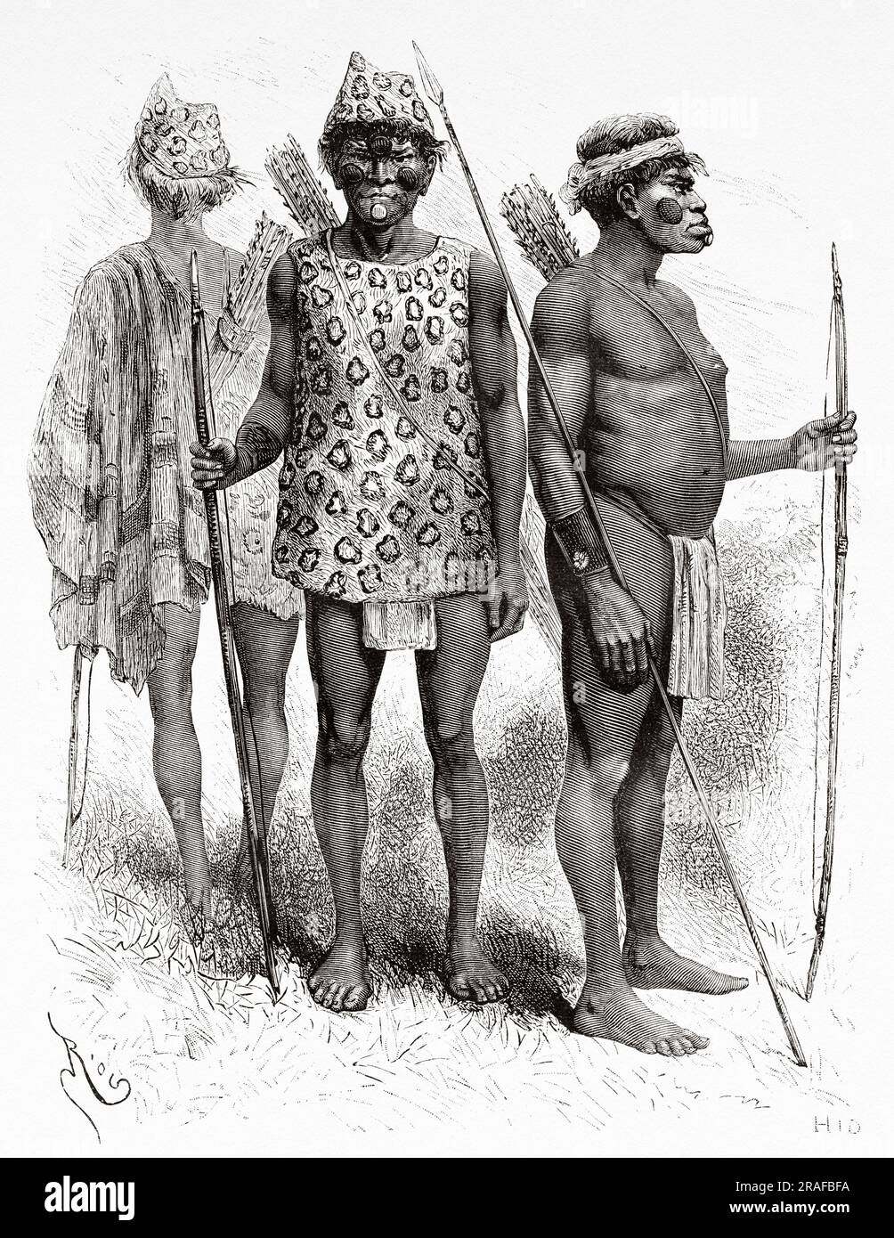 Indiens Chiriguanos, Bolivia, South America. Journey in search of the remains of the Crevaux mission by Émile-Arthur Thouar 1884. Old 19th century engraving from Le Tour du Monde 1906 Stock Photo