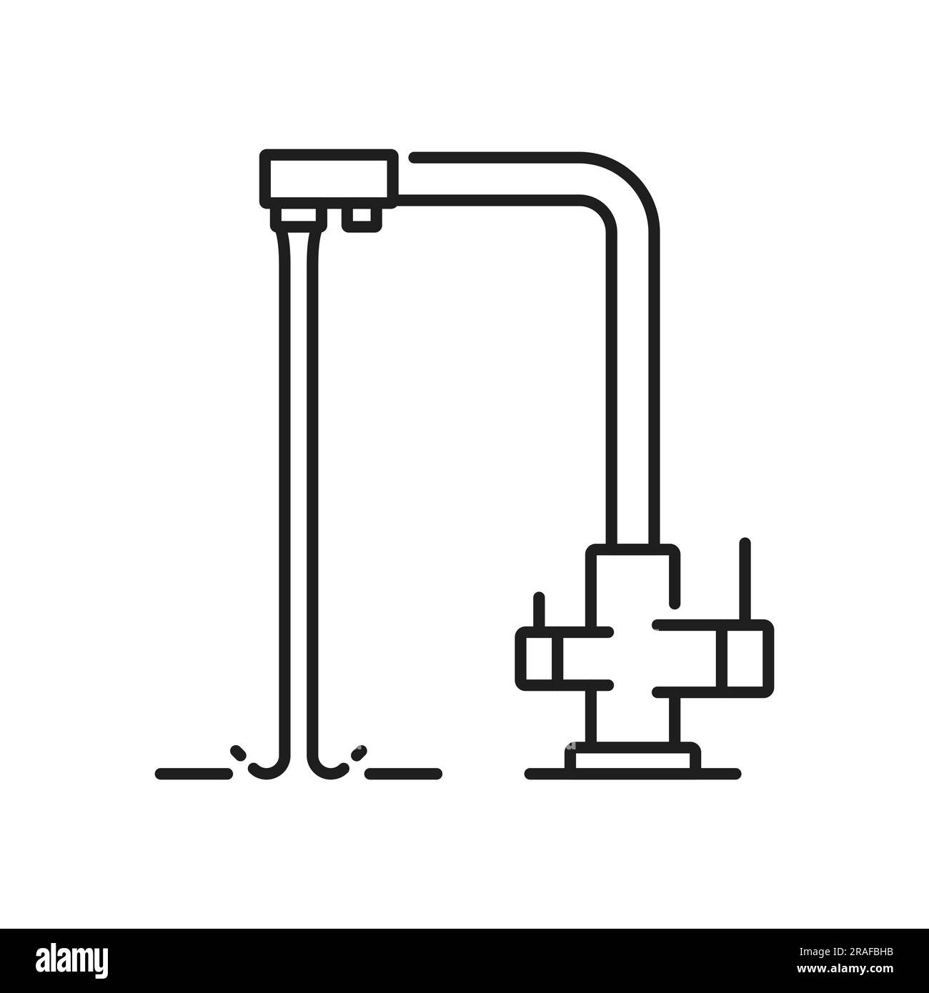 Tap kitchen and bathroom water filter faucet outline icon. Home bath