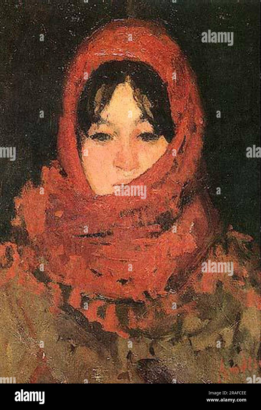 The Red Scarf Stock Photo Alamy