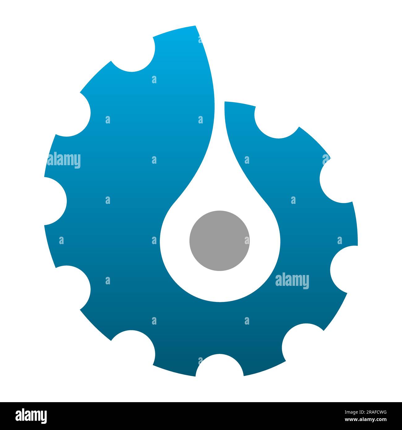 Gear icon. With dripping machine lubricant. Logo design element