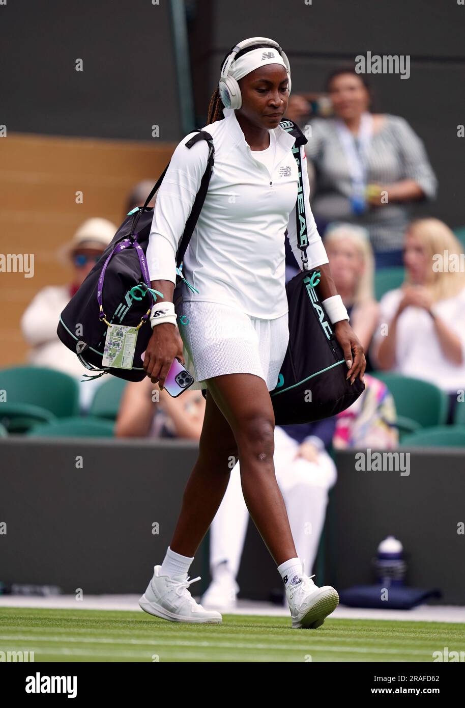 Coco Gauff ahead of her match against Sofia Kenin (not pictured) on day