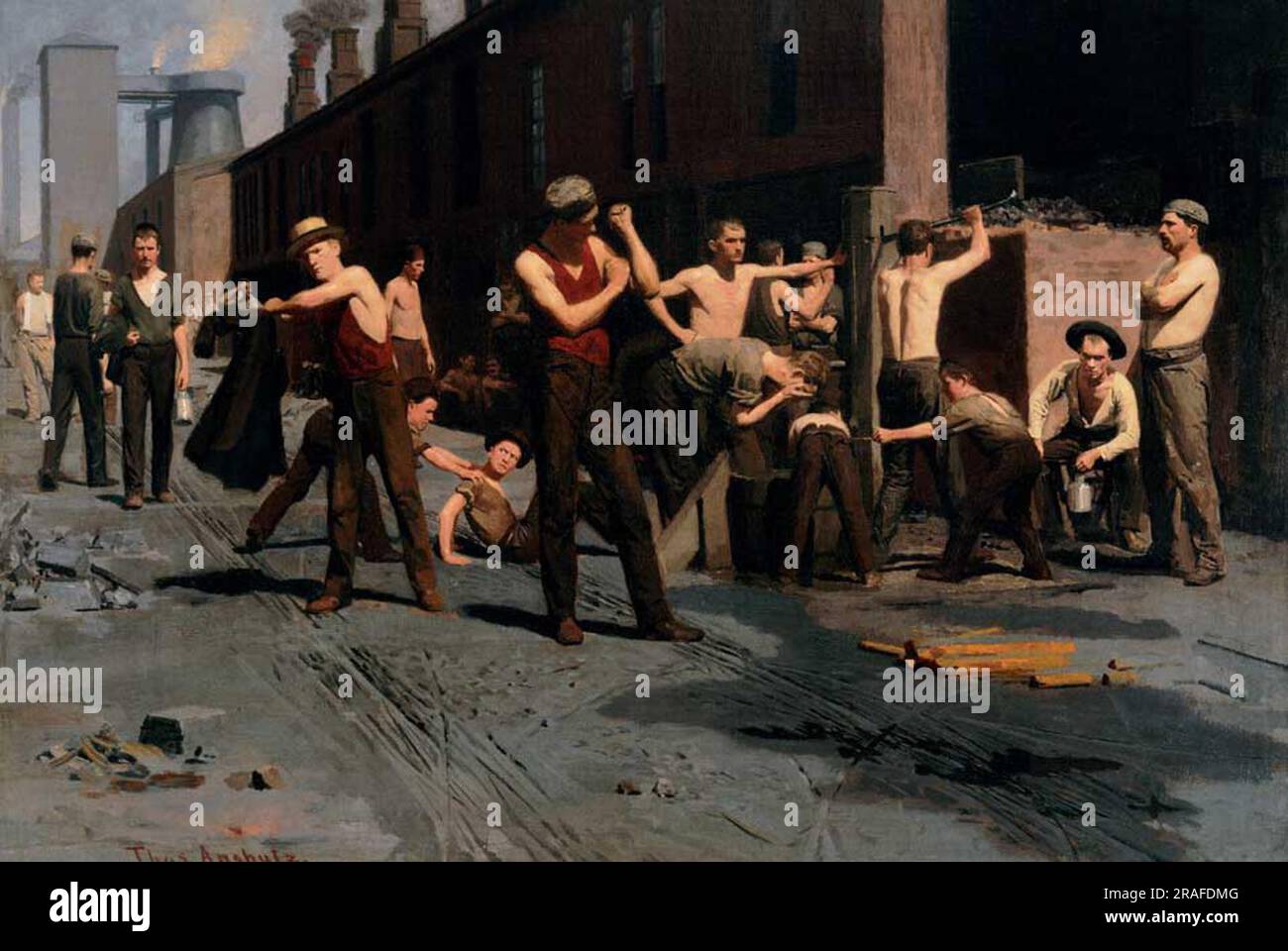 Thomas Pollock The Ironworkers' Noontime 1880 by Thomas Pollock Anshutz Stock Photo ...