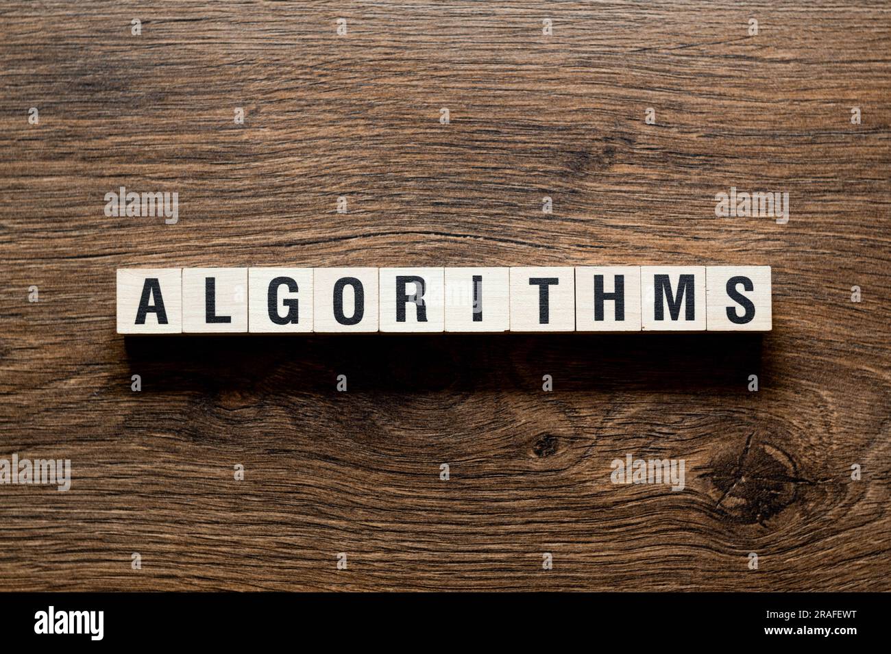 Algorithms - word concept on building blocks, text Stock Photo - Alamy