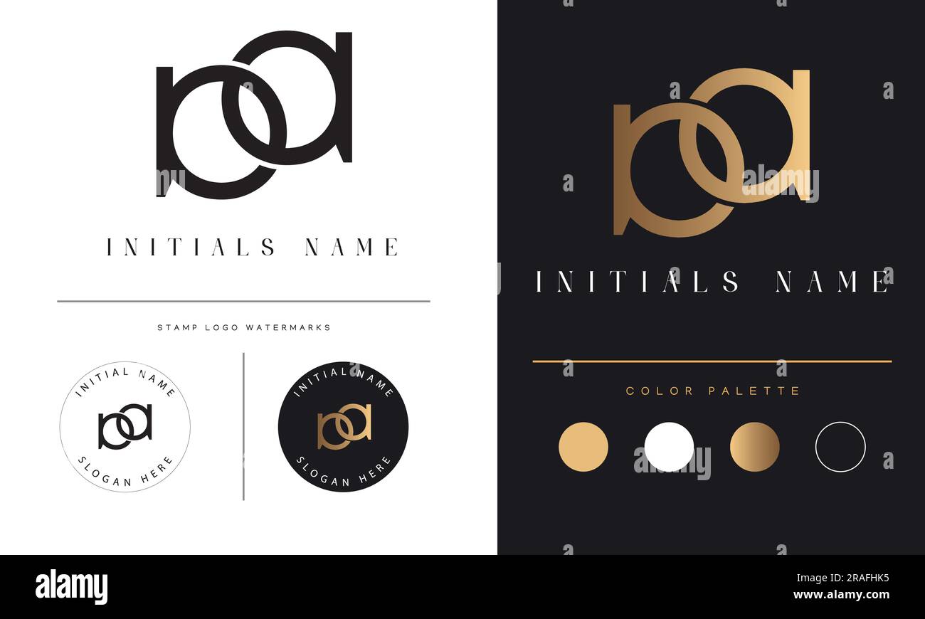 Luxury AA Initial Monogram Text Letter Logo Design Stock Vector Image ...