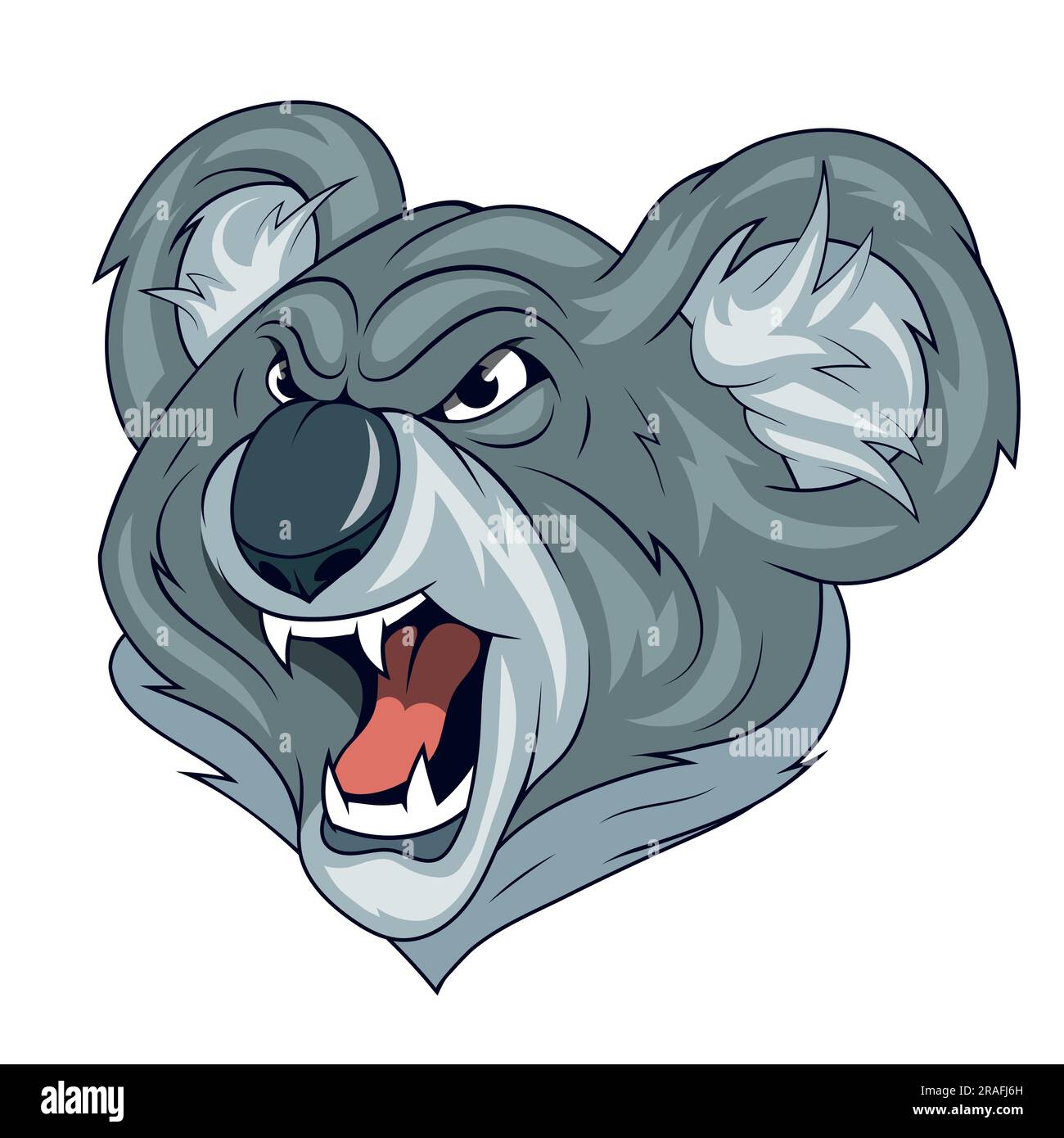 evil koala. Vector illustration of a bear angry emoji. Adorable