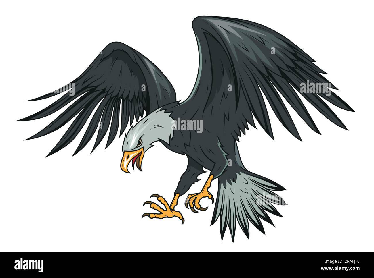 Eagle. Vector illustration of a soaring bald eagle. National symbol of