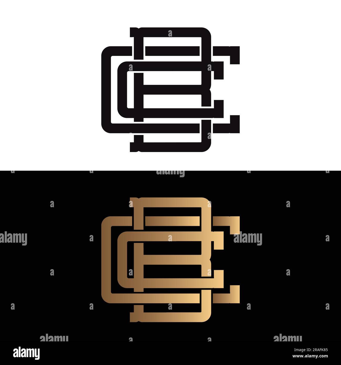 Luxury CBC Initial Monogram Text Letter Logo Design Stock Vector