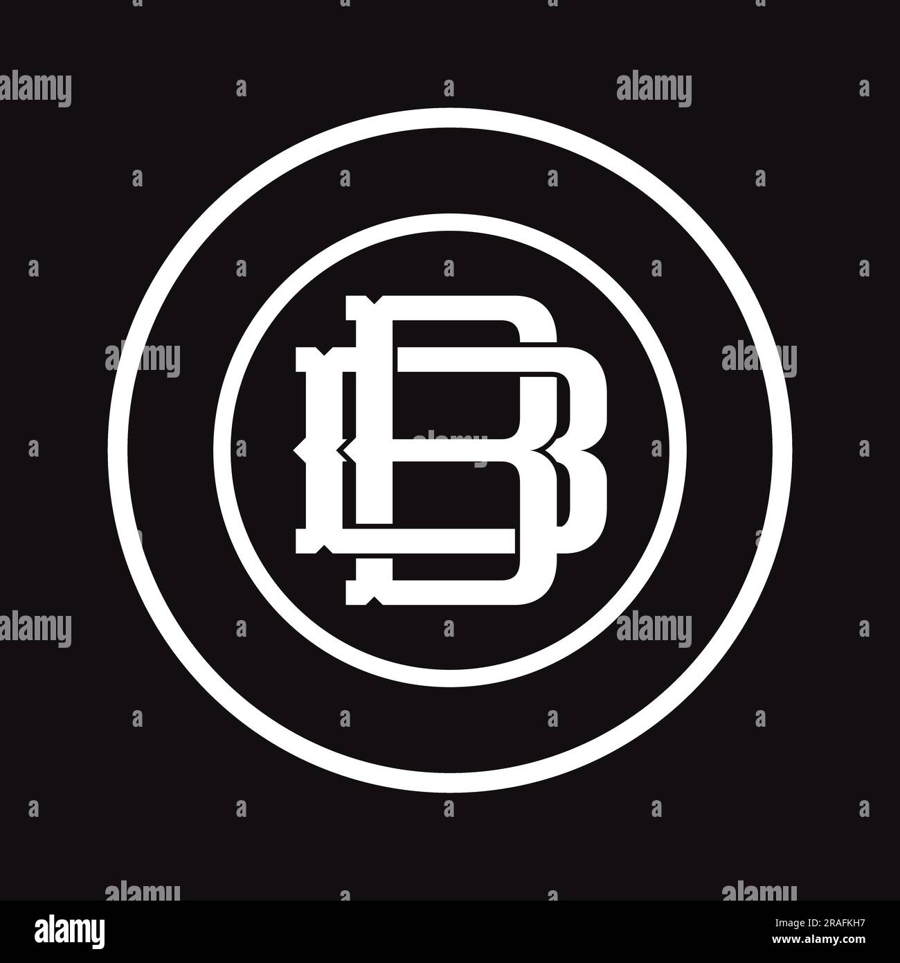 Modern Streetwear BD or DB Initial Monogram Text Letter Logo Design Stock Vector