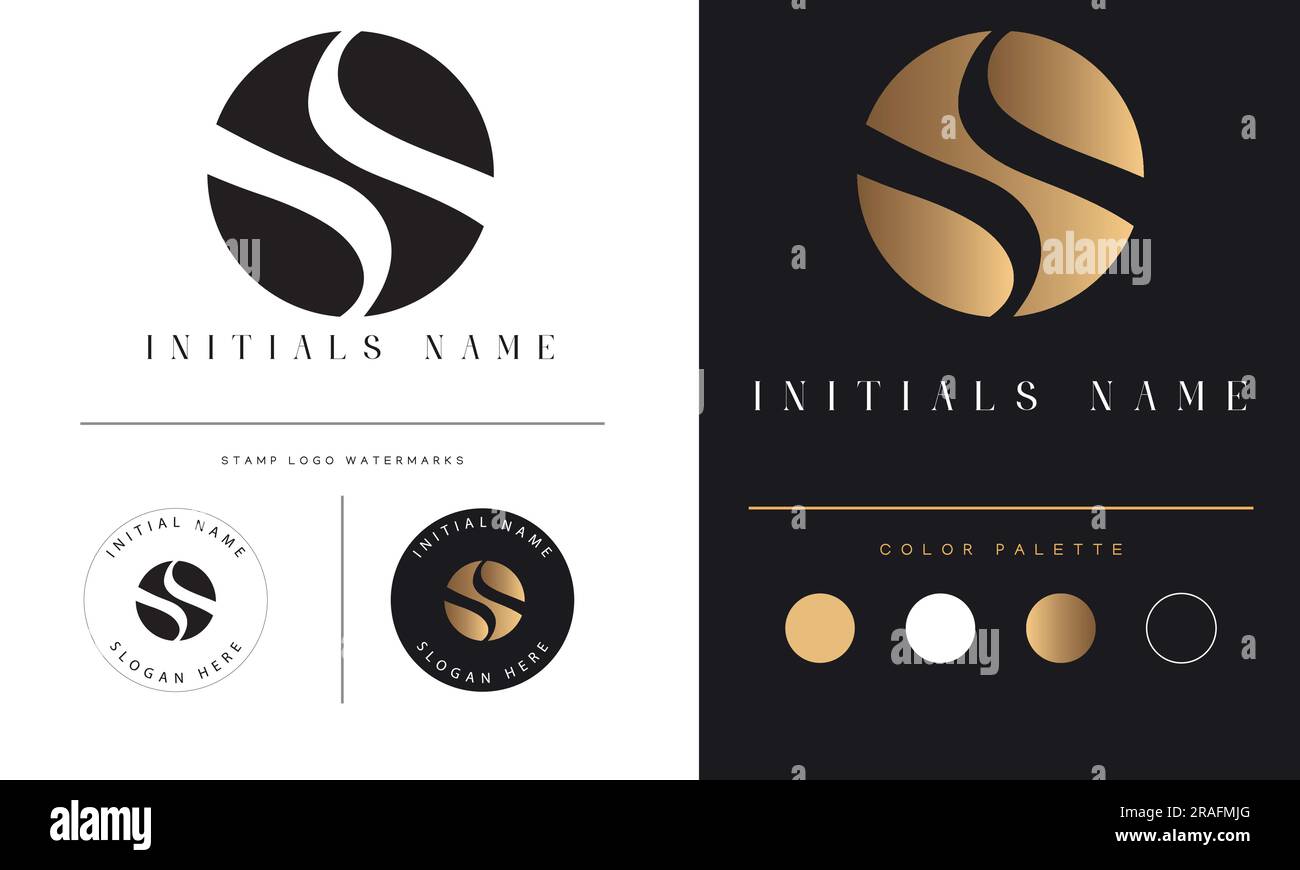 Luxury SS Abstract Logo Design Stock Vector