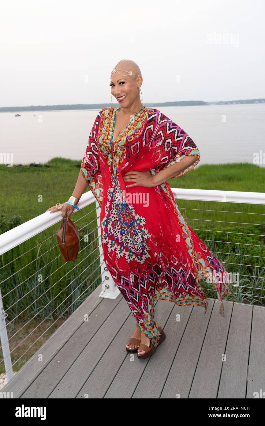 Monica Hughes Murphy attends the Patriotic Sunset Soiree 2023 at a private residence in Southampton, NY on July 1, 2023. (Photo by David Warren /Sipa? USA) Credit: Sipa USA/Alamy Live News Stock Photo