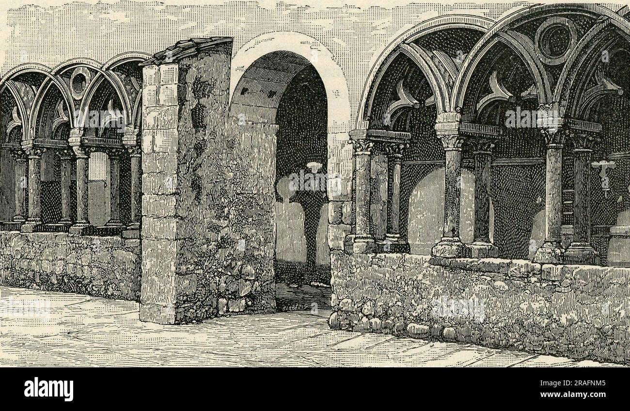 Parte Del Chiostro Dell’ex-convento Di San Francesco 1894 by Giuseppe Barberis Stock Photo