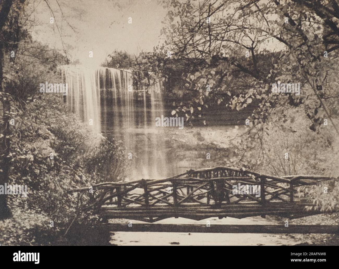 Minnehaha Falls in Minneapolis, Minnesota - Pub. 1898 by the Detroit Photographic Company (Real Photo Postcard) Stock Photo
