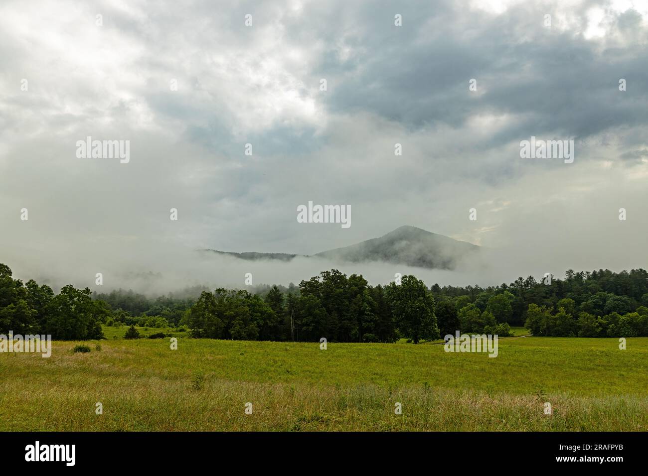 landscape in the Great Smoky Mountains National Park near Cades Cove Stock Photo