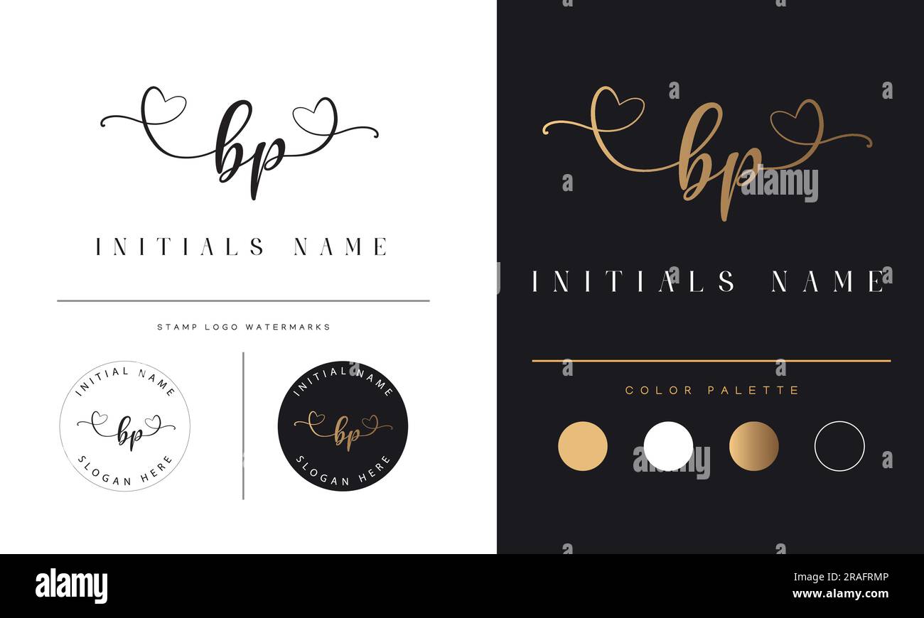 Luxury BP or PB Initial Monogram Text Letter Logo Design Stock Vector ...