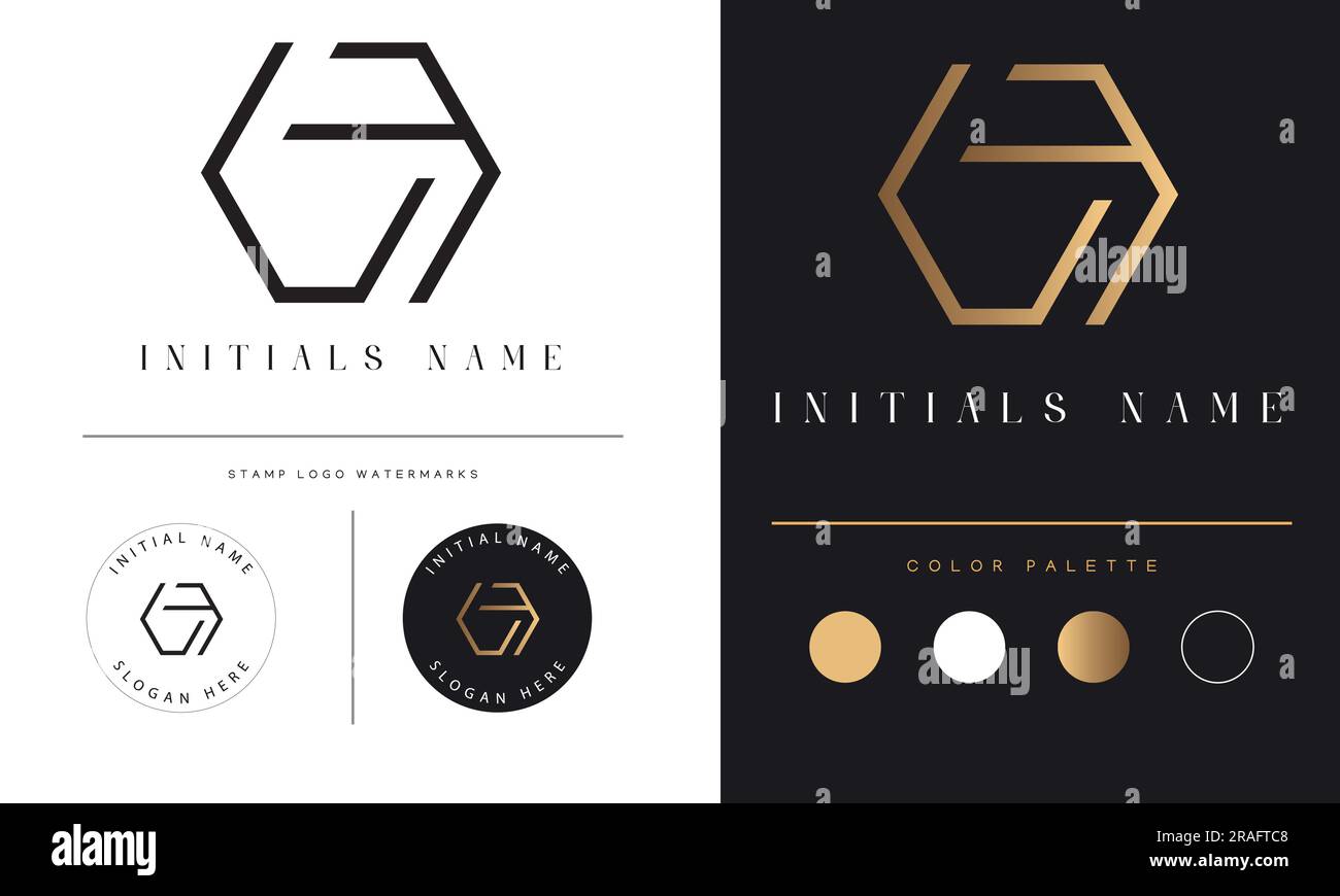 Luxury LF or FL Initial Monogram Text Letter Logo Design Stock Vector