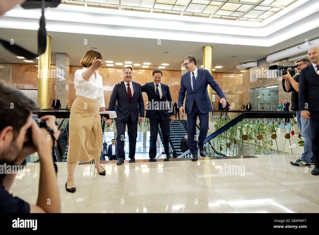 BELGRADE - 03/007/2023, Prime Minister Mark Rutte (m) and Prime ...