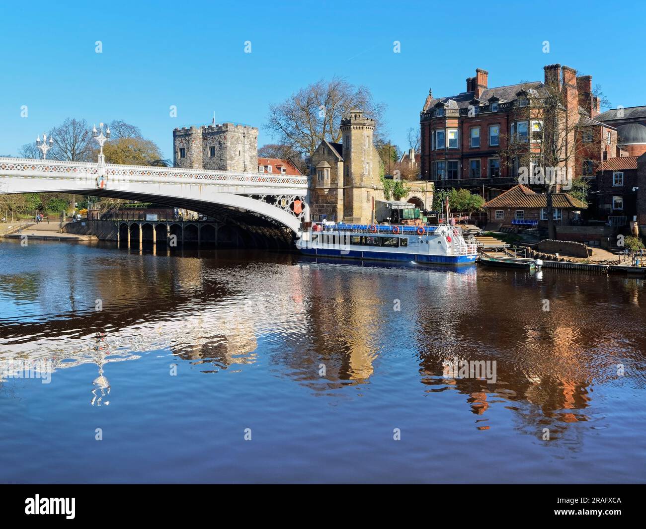 UK, North Yorkshire, York, Lendal Tower & Lendal Bridge next to the ...