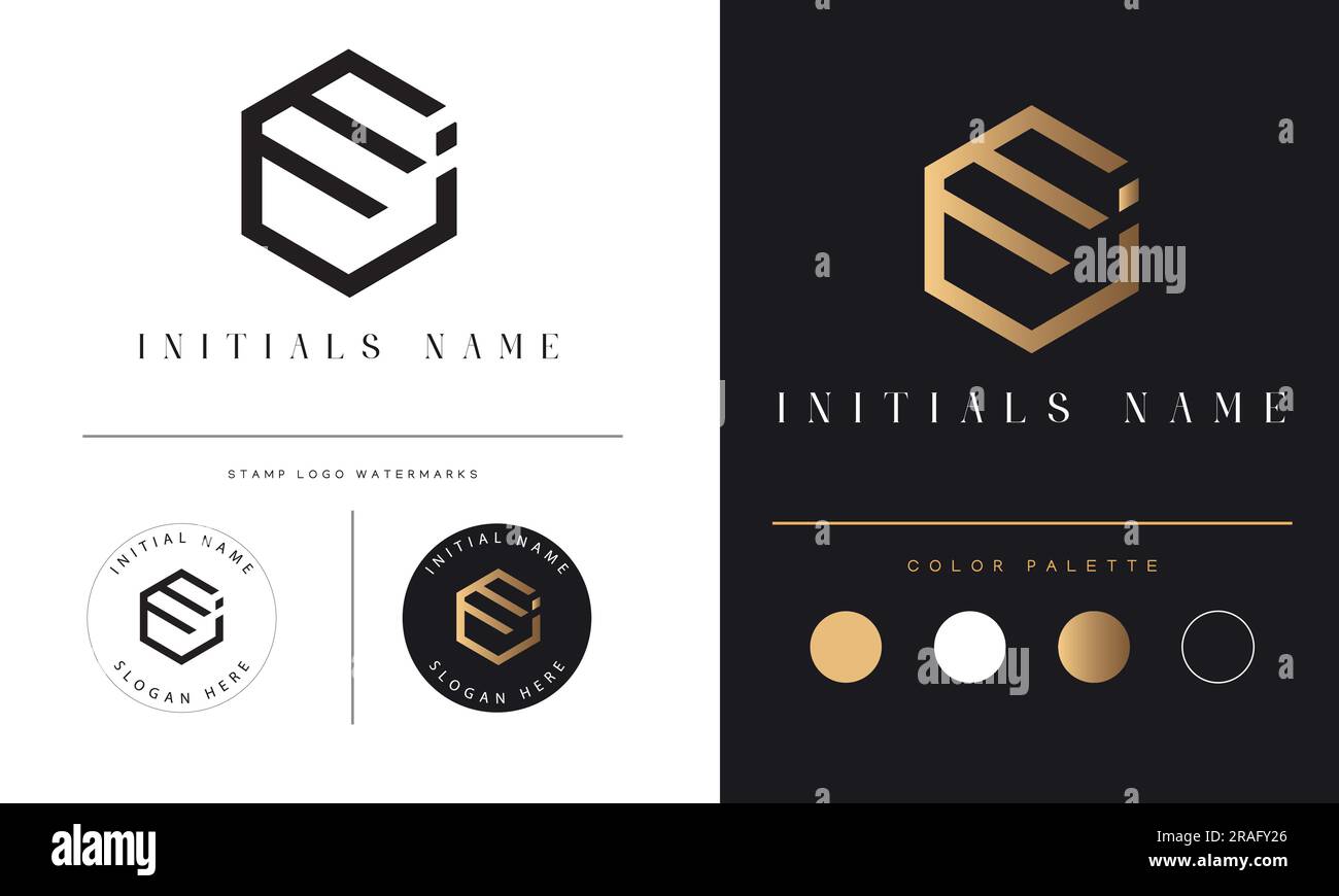 Luxury MI or IM Initial Monogram Text Letter Logo Design Stock Vector
