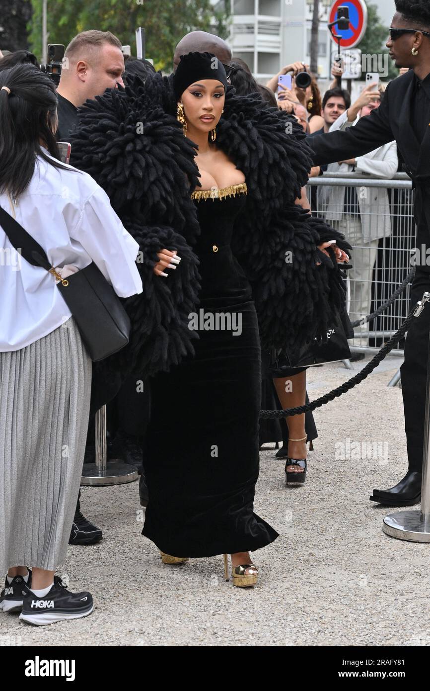 Paris, France. 03rd July, 2023. Cardi B at Schiaparelli show during
