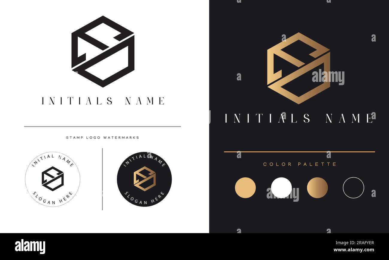 Luxury ED or DE Initial Monogram Text Letter Logo Design Stock Vector