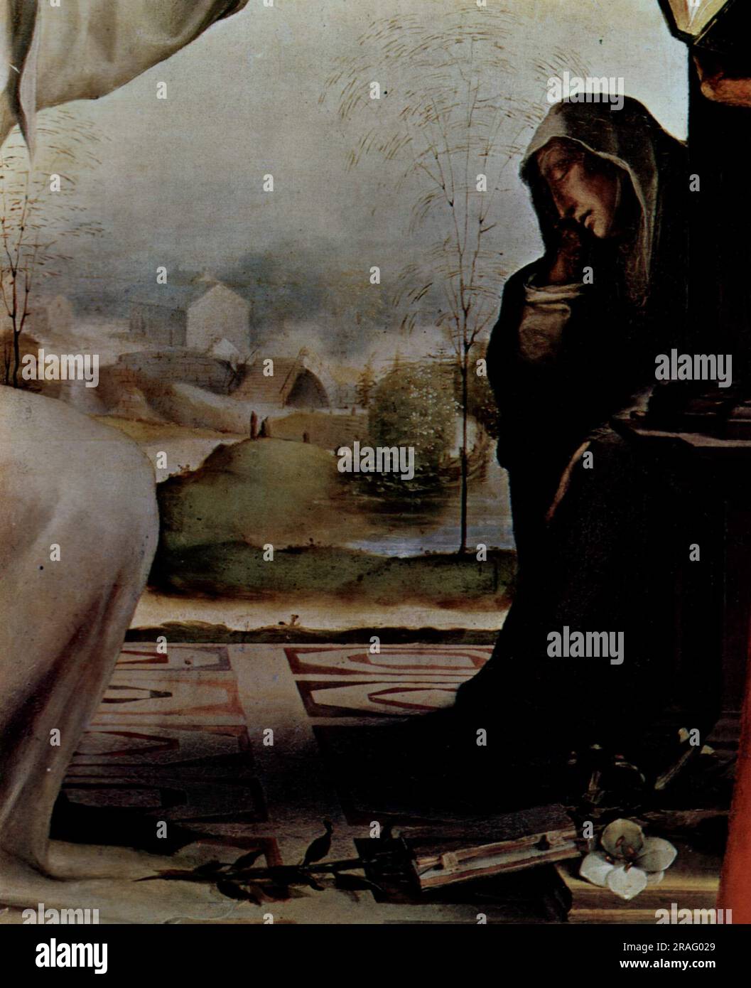 Saint Catherine of Siena receiving the stigmata between Saints Benedict ...