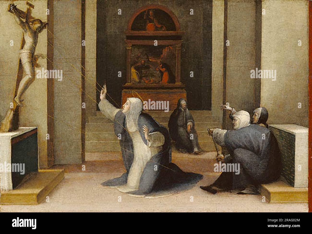 Saint catherine of siena receiving the stigmata hi-res stock ...