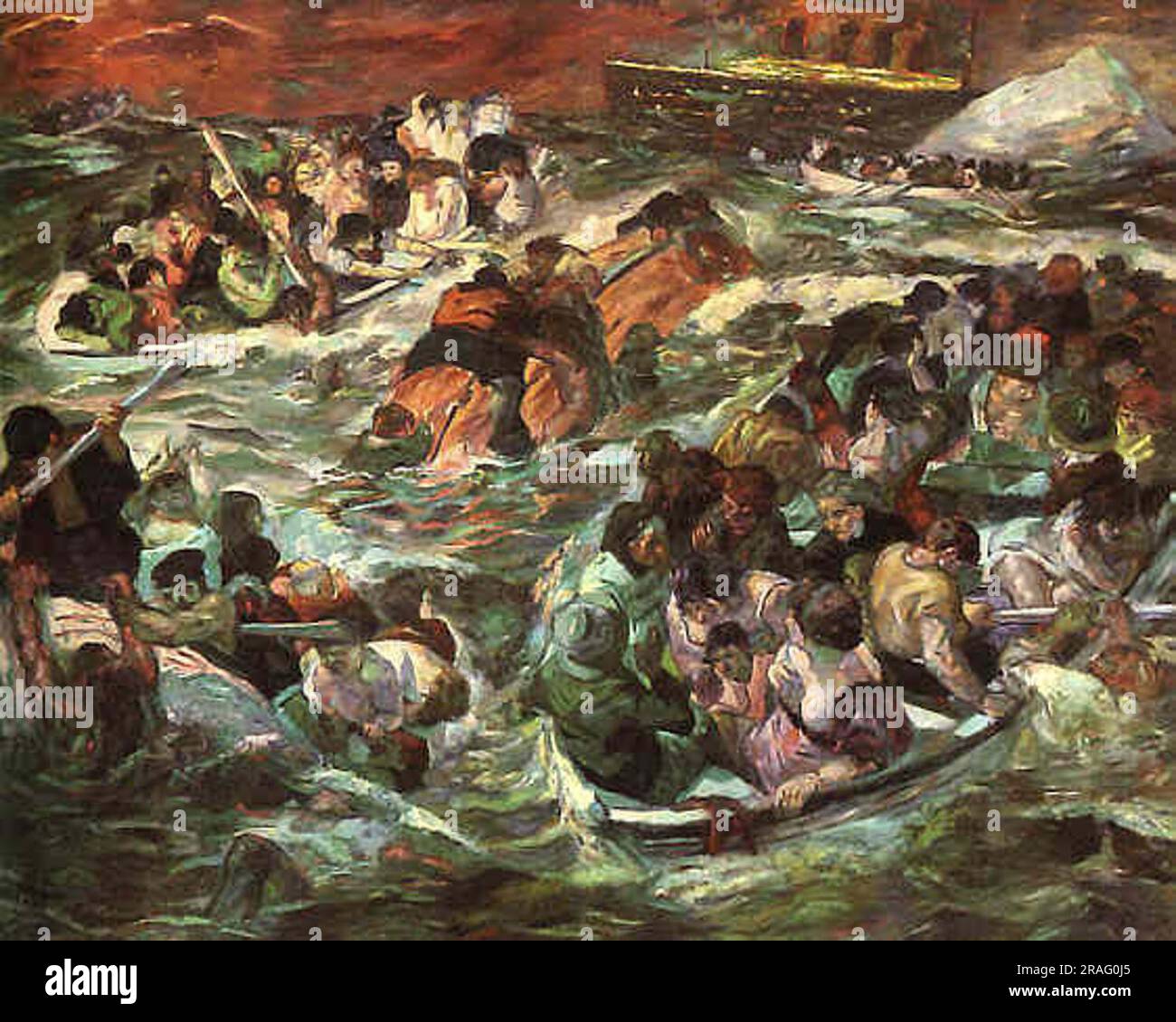 Sinking of the Titanic 1912 by Max Beckmann Stock Photo