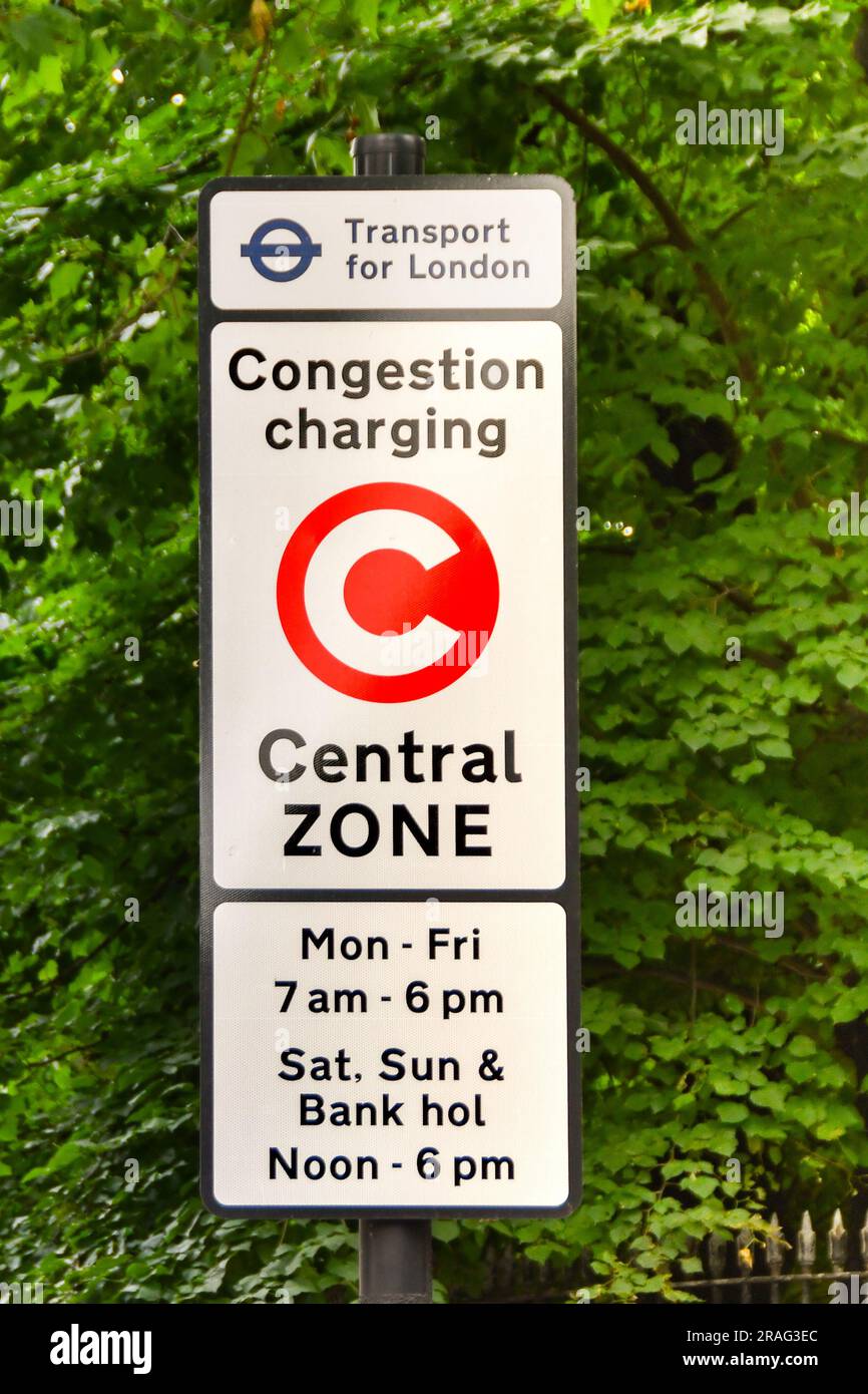 London, England, UK 27 June 2023 Road sign in central London marking