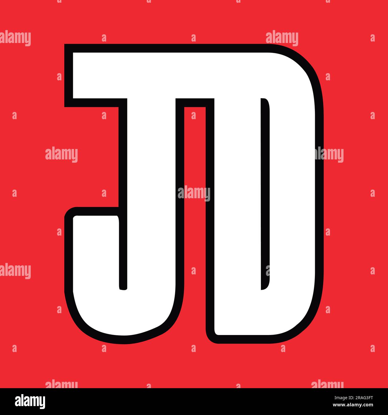Modern JD or DJ Initial Monogram Text Letter Logo Design Stock Vector