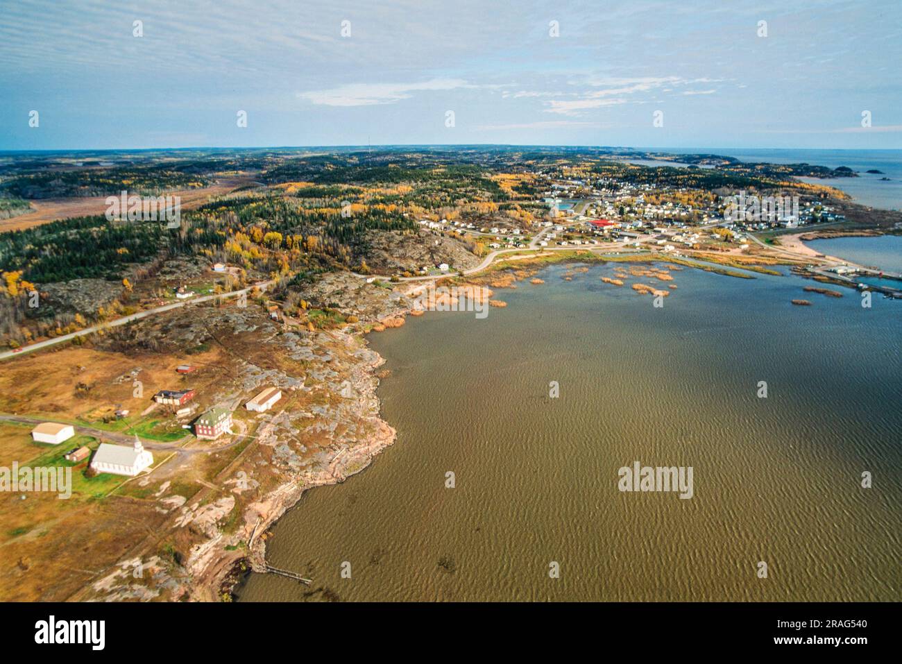 Aerial image of Fort Chipewyan, Alberta, Canada Stock Photo Alamy