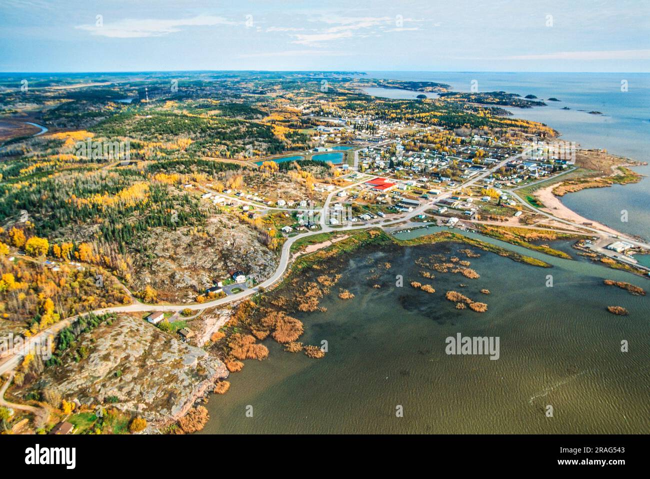 Aerial image of Fort Chipewyan, Alberta, Canada Stock Photo Alamy