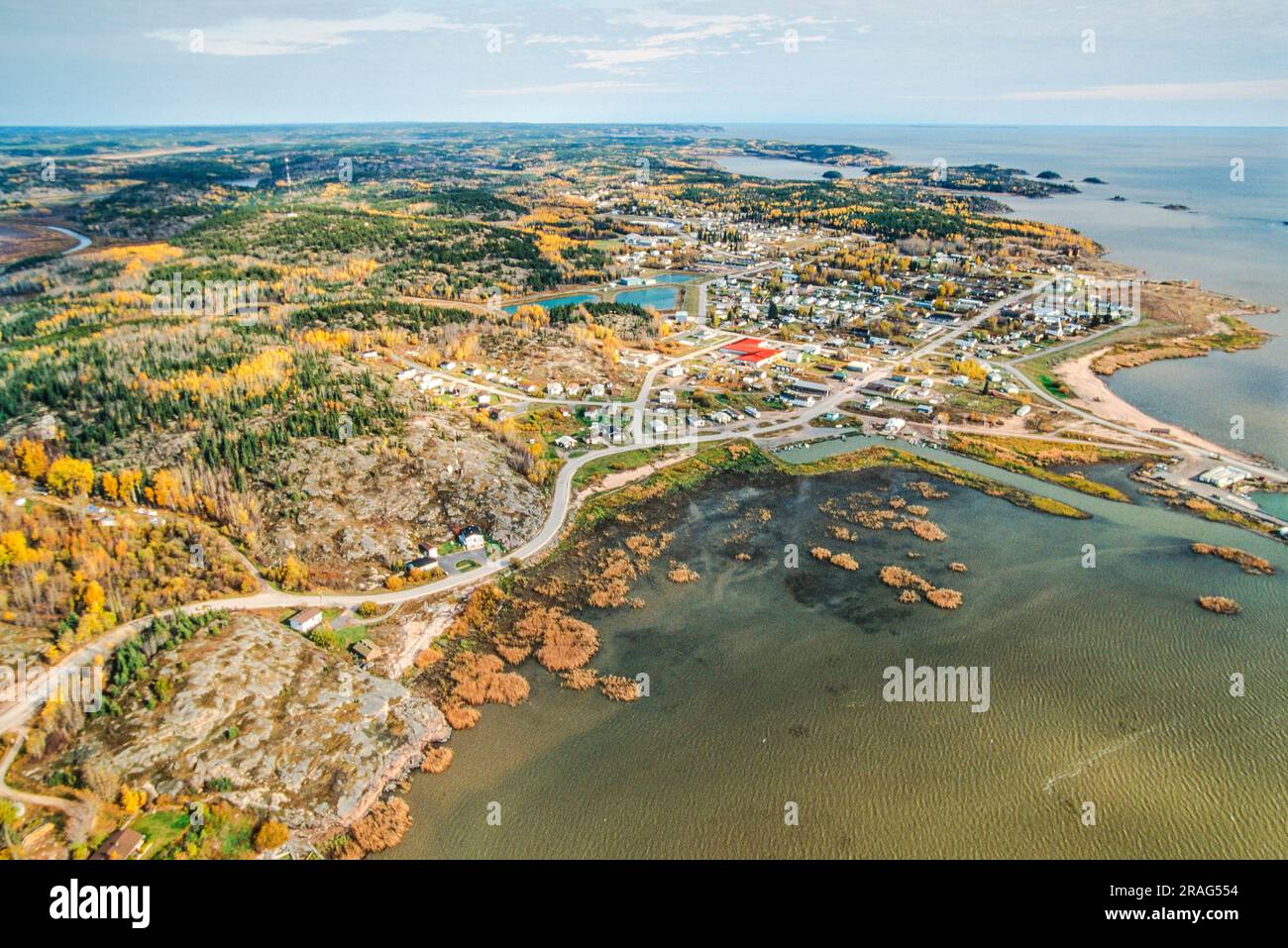 Aerial image of Fort Chipewyan, Alberta, Canada Stock Photo Alamy